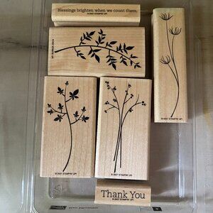 Stampin Up Stem Silhouettes rubber stamps minimalist floral gratitude thanks joy